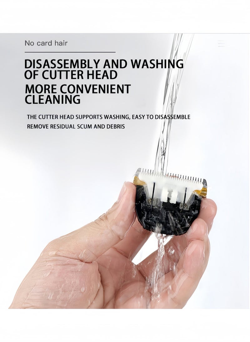 ​  مقص كهربائي متخصص للحيوانات الأليفة بـ 5 سرعات - شفرة قابلة للفك والغسيل، من سبائك التيتانيوم والسيراميك، قابل للتعديل 0.8-2.0 ملم للكلاب والقطط - Image 4